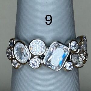 Bomb Party April Diamond CZ on Rhodium 
Size 9
